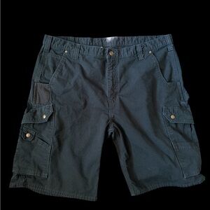 Carhartt Men’s B357 Cargo Shorts 42 Black Cotton Canvas Work Utility Relaxed Fit